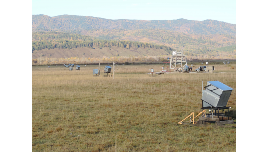HiSCORE stations with WR-devices in the field at the TAIGA project. Image credit: Ralf Wischnewski (DESY).